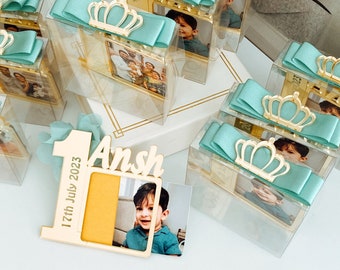 Personalized 1st Birthday Photo Frame Magnet Favors