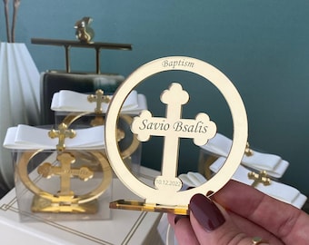 Recuerdos de Bautizo con Soporte, Decoraciones de Bautizo, Recuerdos de Bautizo, Recuerdos de Comunión, Recuerdos de Bautizo, Cruz de Bautizo Personalizada