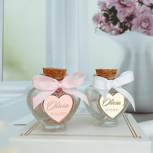 Baby Shower Favor Candy Dish, Glass Candy Jar Favor, Unique Party Thank You Jar, Distinctive Gift for Guests, Sugared Dragee Boxes