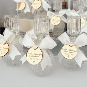 Personalized Holy Water Glass Bottle - Holy Water Baptism Favors - Christening Favors - Holy Water - Glass Bottles - Mi Bautizo