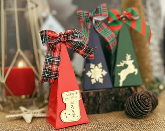 Bulk Christmas Candy Box, Christmas Chocolate Box, Personalized Candy Bags for Coworker Students Teachers Kids Goody, Christmas Present