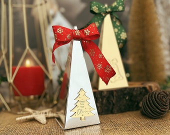 Personalized Christmas Favor Box, Holiday Candy Treat, Table Place Setting