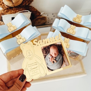 Bomboniere di compleanno Teddy Bear, cornice per il primo compleanno, grazie Beary Much, bomboniere per battesimo e primo compleanno, bomboniere Battesimo Orsetto