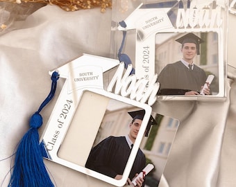 Custom Graduation Photo Magnet, Graduation Cap, Class of 2025, Graduation Gifts for Her, College Graduation Frame, Graduation Party Favors