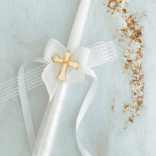 Baptism Candle Personalized Christening Candle Ceremony Etsy