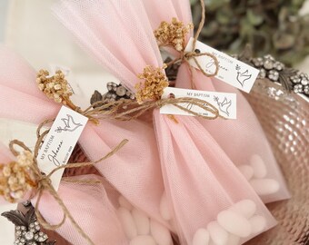 Baptism Almond Candy Favor, Christening Favors for Guests, Cioccolatini Battesimo, Communion Chocolate, Jordan Almonds