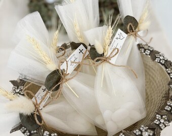 Baptism Almond Candy Favor, Christening Favors for Guests, Cioccolatini Battesimo, Communion Chocolate, Jordan Almonds