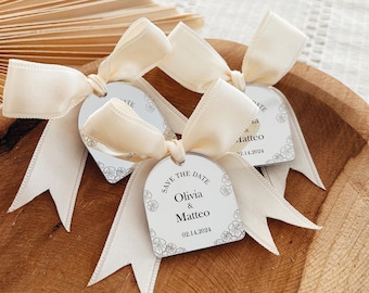 Custom Luxury Wedding Tag, Save The Date, Wedding Name Tag, Wedding Favor Tag, Wedding Gift Tags, Acrylic Mirror Tag, Wedding Table Name Tag