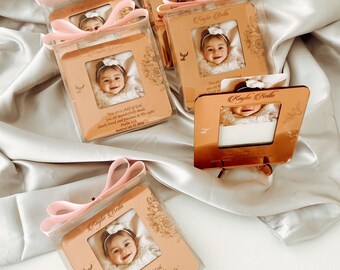 Personalized Mirror Photo Frame, Baptism Christening Favors