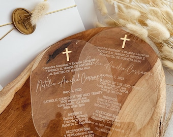 Luxury Acrylic Baptism Invitation with Foil Band & Wax Seal