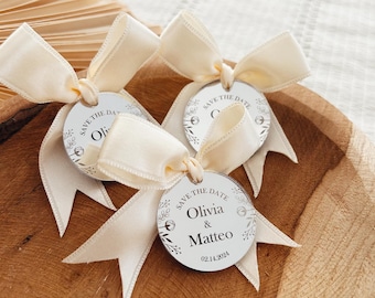 20 pcs Luxury Wedding Tag, Save The Date, Wedding Name Tag, Wedding Favor Tag, Wedding Gift Tags, Acrylic Mirror Tag, Wedding Table Name Tag