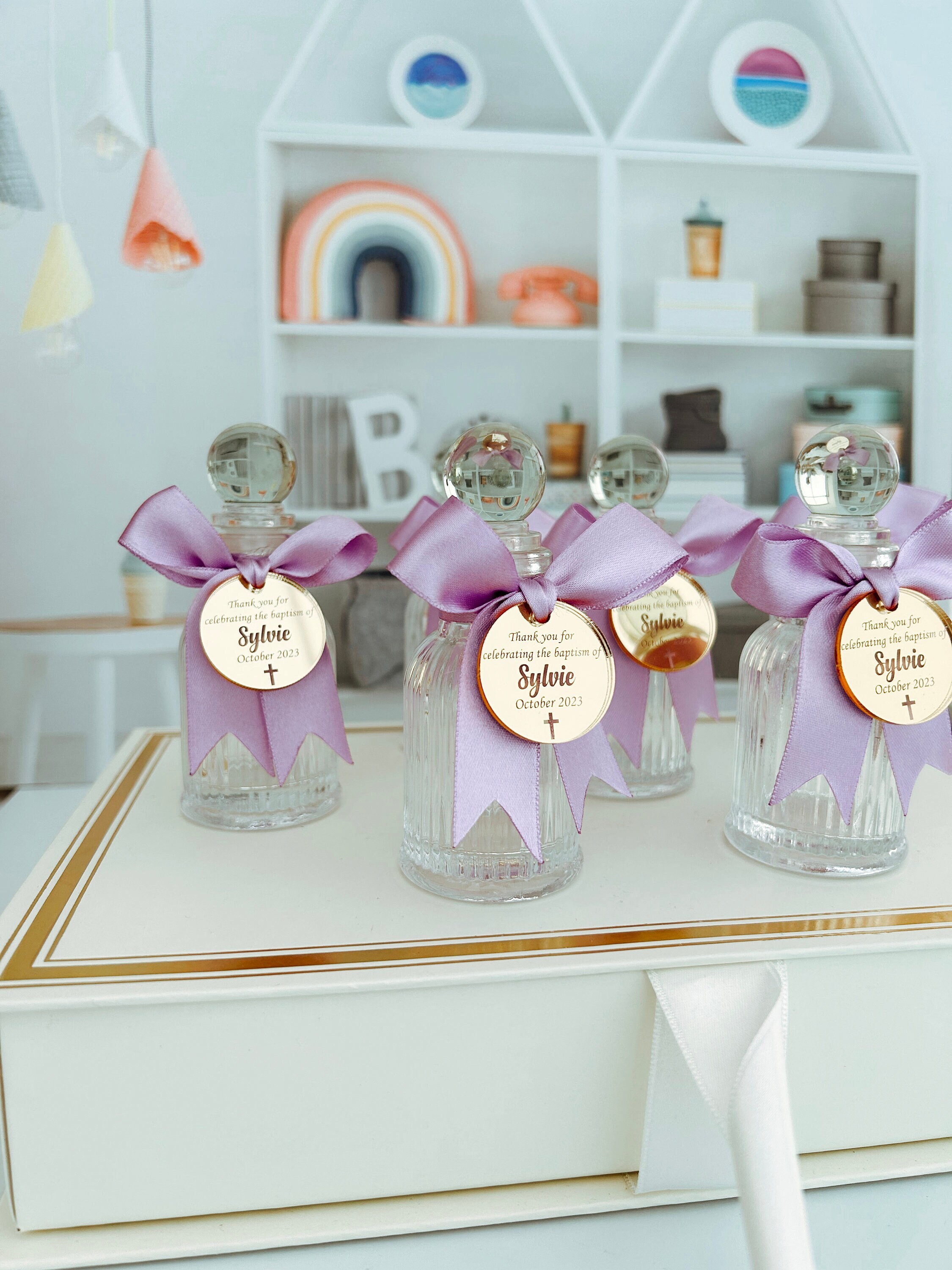 Holy Water Bottle Favors, Baptism Favors Boy and Girl, Blessed Holy Water, Christening Favors, Agua Bendita, Glass Bottle, Baptism Souvenir