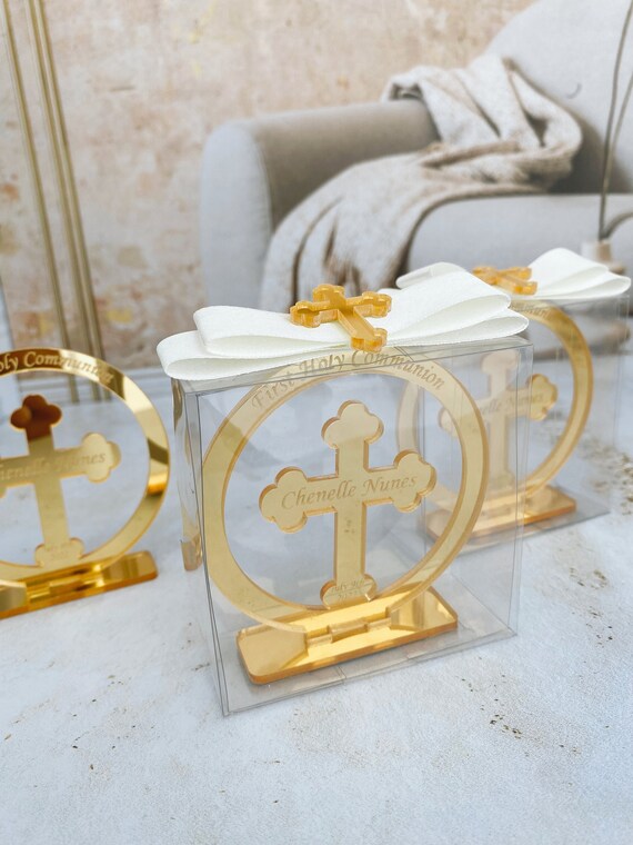 Baptism Favors With Stand Baptism Decorations Christening Etsy