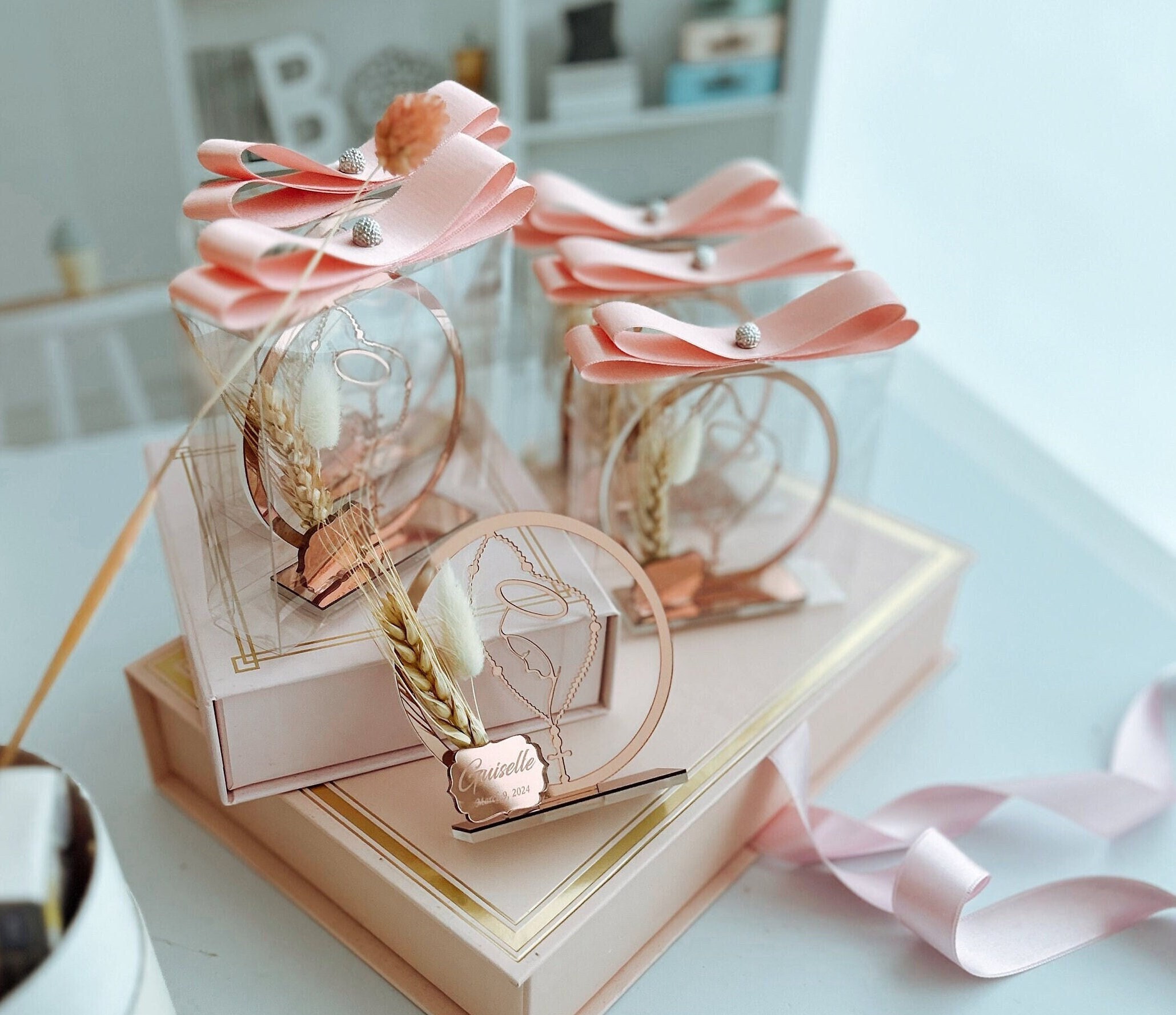 Baptism Favors Girl, First Communion Favors, Baptism Souvenir, Christening Favors, Thank you Gift, Wheat, Erste Heilige Kommunion, Taufe