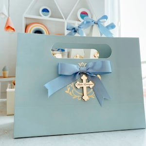 Personalized Baptism Gift Bag, Personalized Baptism Favor Bag, Premium Gift Bag, First Communion Favor, Mi Bautizo, Christening Gift Bag image 9