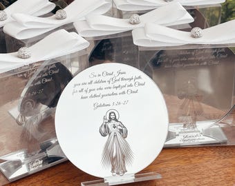 Personalized Divine Mercy Mirror Favors, Baptism Christening Bomboniere