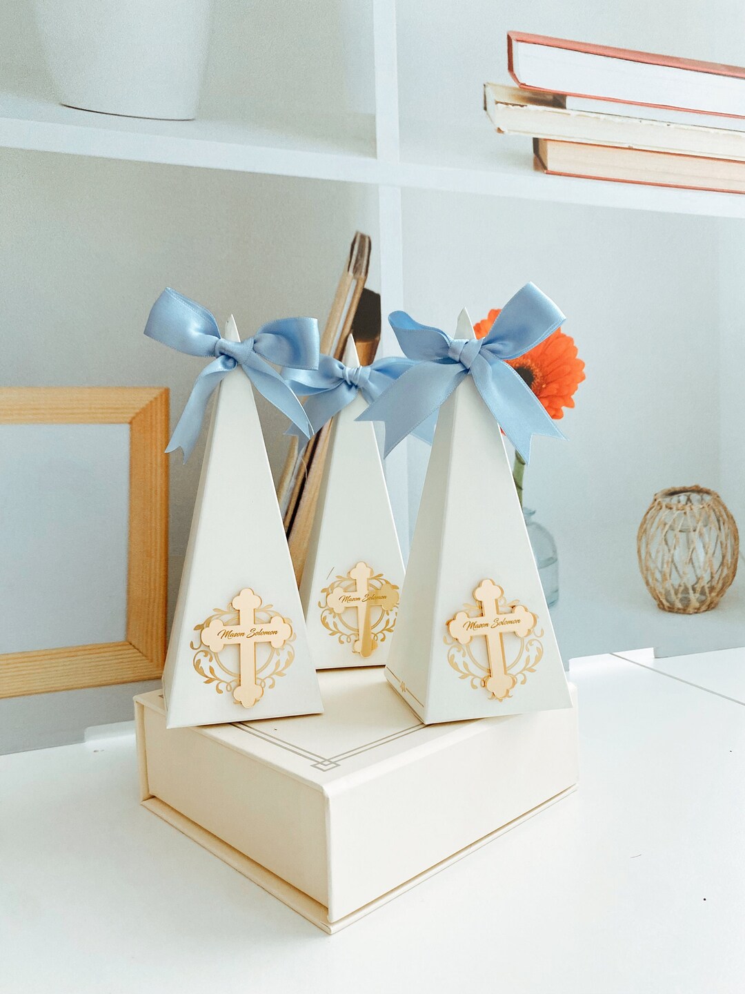 Baptism Favor Boxes, Personalized Baptism Gift Box, Candy Box, Baptism Decorations, First