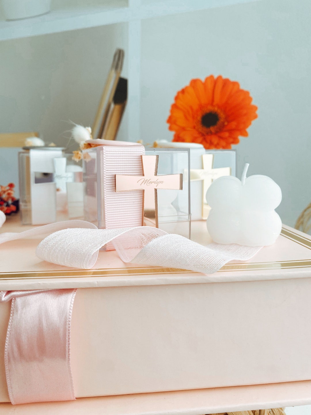 Baptism Candle Favor, Baptism Favors, Christening Favors, Candle Favor