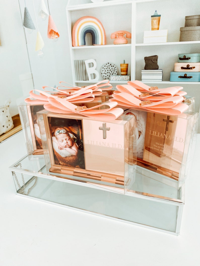 Rose Baptism Favors Personalized Baptism Frame Favor First Etsy