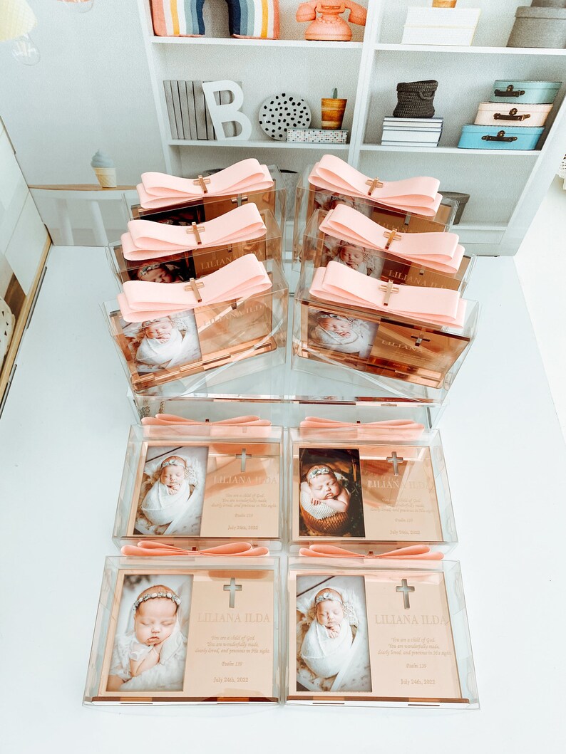 Rose Baptism Favors Personalized Baptism Frame Favor First Etsy