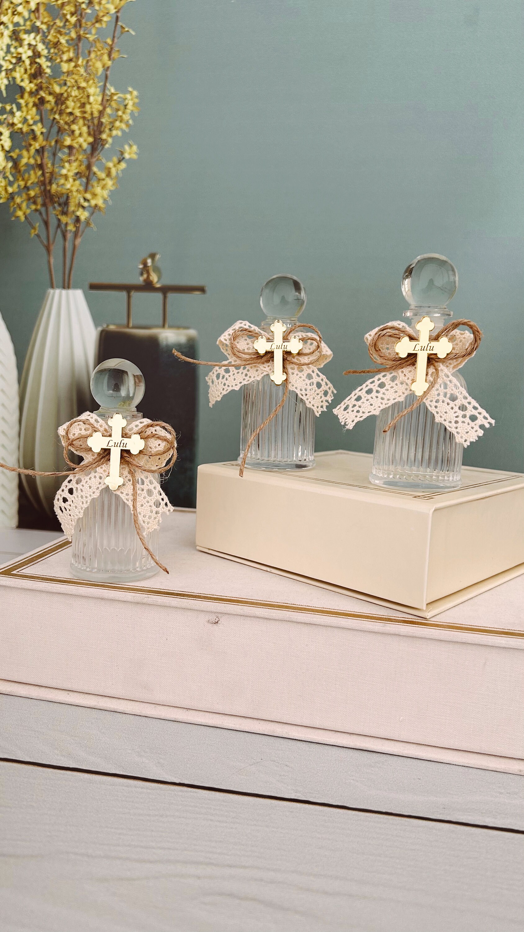 Holy Water Glass Bottle, Baptism Favor Girl And Boy, First Communion...