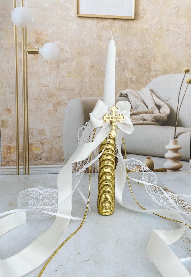 Baptism Candle Personalized Christening Candle Ceremony Etsy