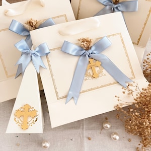 Bolsa de regalo de bautizo de lujo y caja de dulces, bolsa de regalo de bautizo personalizada, bolsas de regalo para fiesta de cumpleaños, bolsas de regalo de bautizo, bolsa de regalo de agradecimiento
