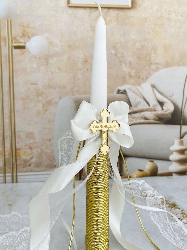 Baptism Candle Personalized Christening Candle Ceremony Etsy