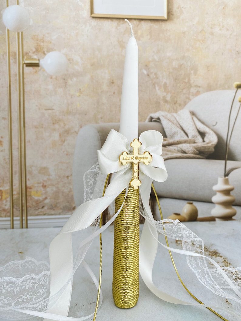 Baptism Candle Personalized Christening Candle Ceremony Etsy
