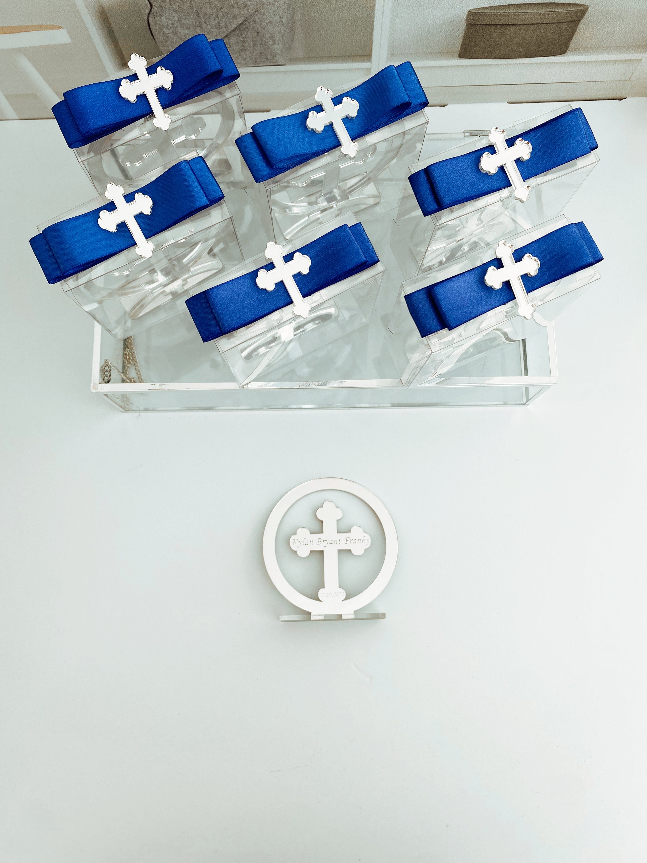 Baptism Favors With Stand, Baptism Decorations, Christening Favor, Communion Favors, Recuerdos de Bautizo, Personalized Cross Baptism