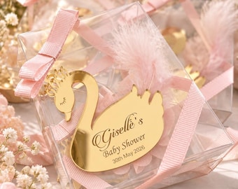 Personliga svanmagnetgåvor, svanbabyshower, quinceanera
