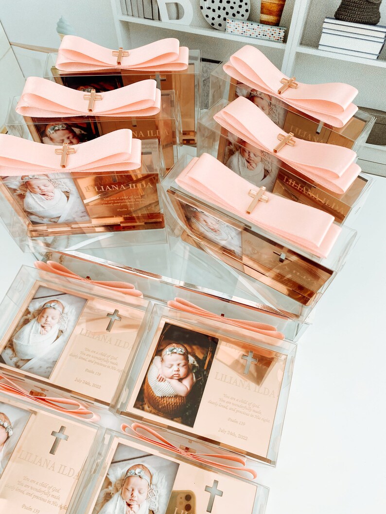 Rose Baptism Favors Personalized Baptism Frame Favor First Etsy