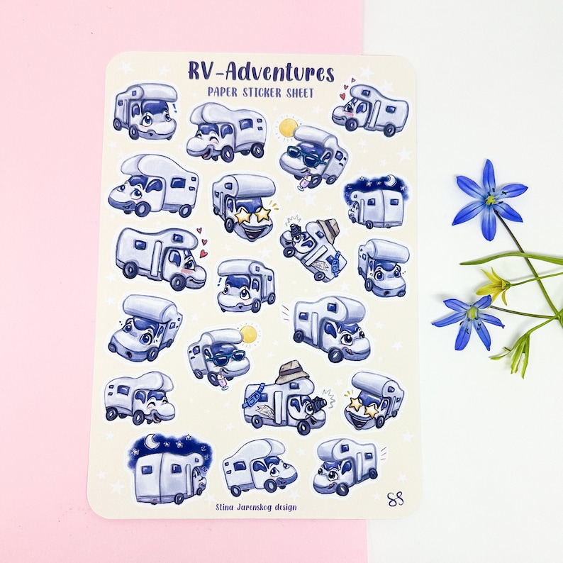 Sticker Sheet - RV ADVENTURES - Cute Stickers for Journaling, Planner ...