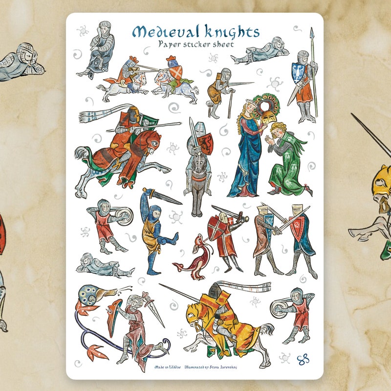 Printable Sticker Knight - Etsy UK