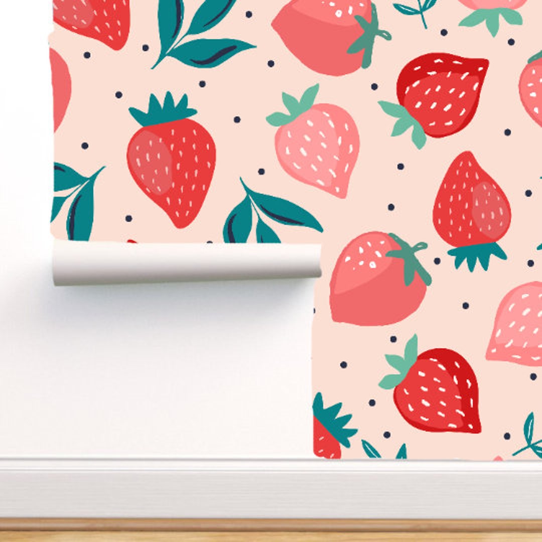 Strawberry Wallpaper Strawberry Peel and Stick Wallpaper , Wall ...