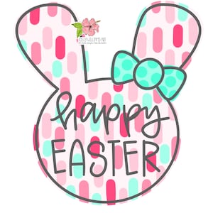 TEMPLATE : Easter door hanger Bunny template