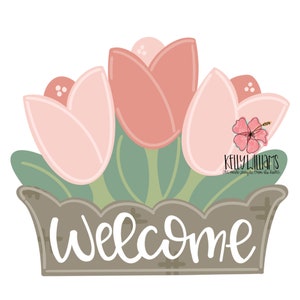 TEMPLATE : Tulips door hanger template