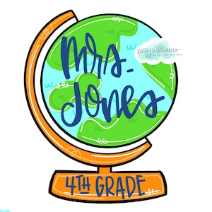 TEMPLATE : Globe teacher door hanger template Globe door hanger