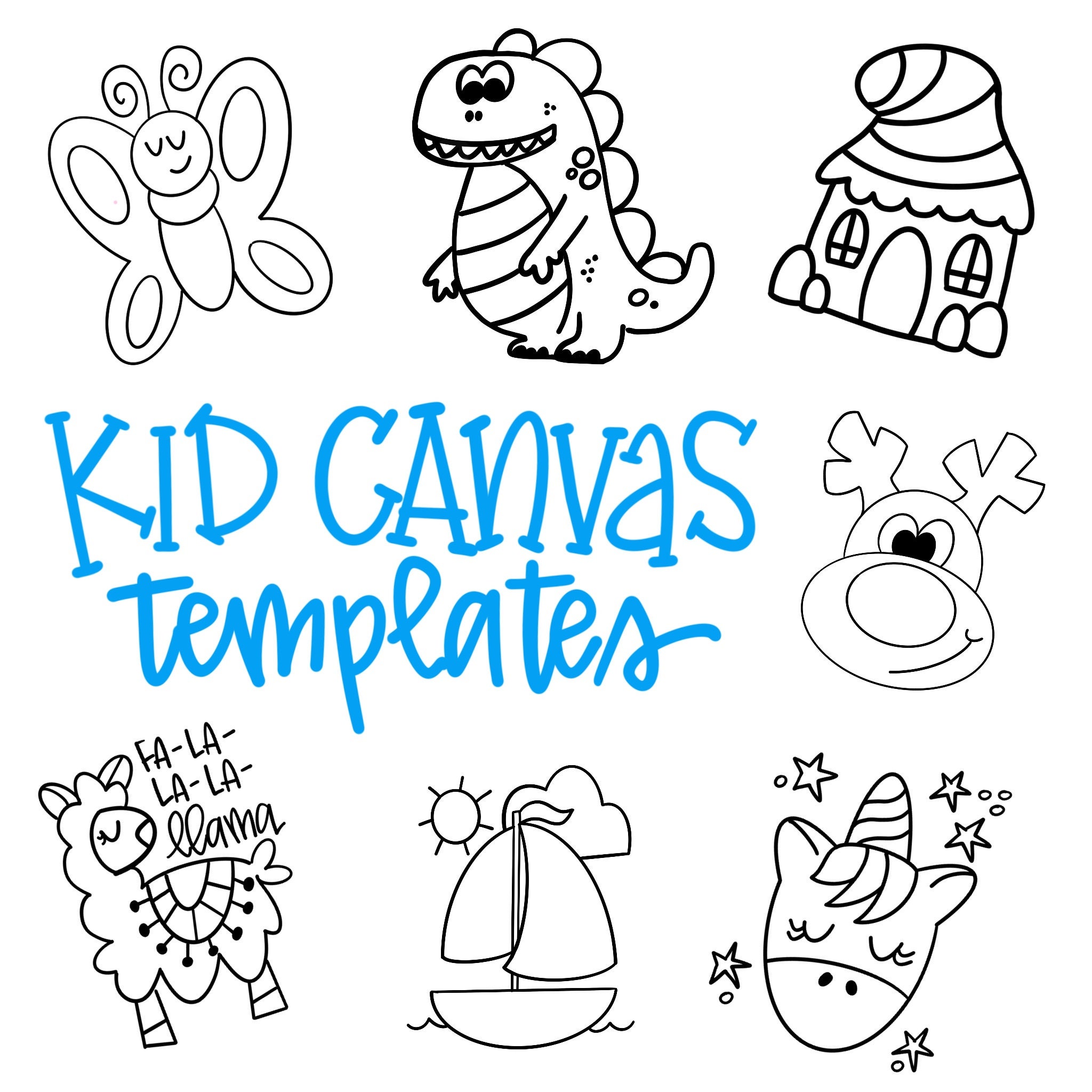 TEMPLATE : Kid Canvas Printable Templates Bundle - Etsy