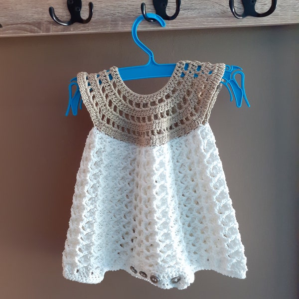 Barboteuse - Body - pour bébé - confectionnée à la main au crochet en 100% coton bio