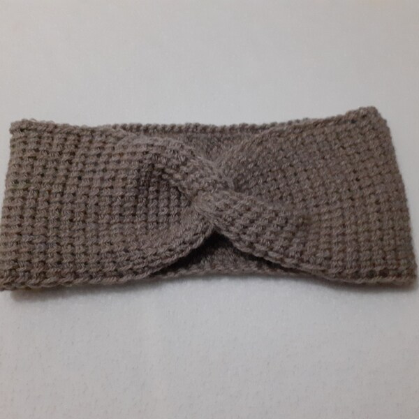 Bandeau croisé en laine crocheté à la main pour Bébé, Enfant et Adulte - Bandeau torsadé - Cache oreilles - Bandeau à cheveux - Turban - Duo