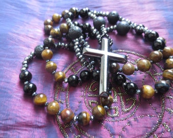 Male Guardian angel rosary-necklace blessed by the Constitution of the Kingdom of Heaven