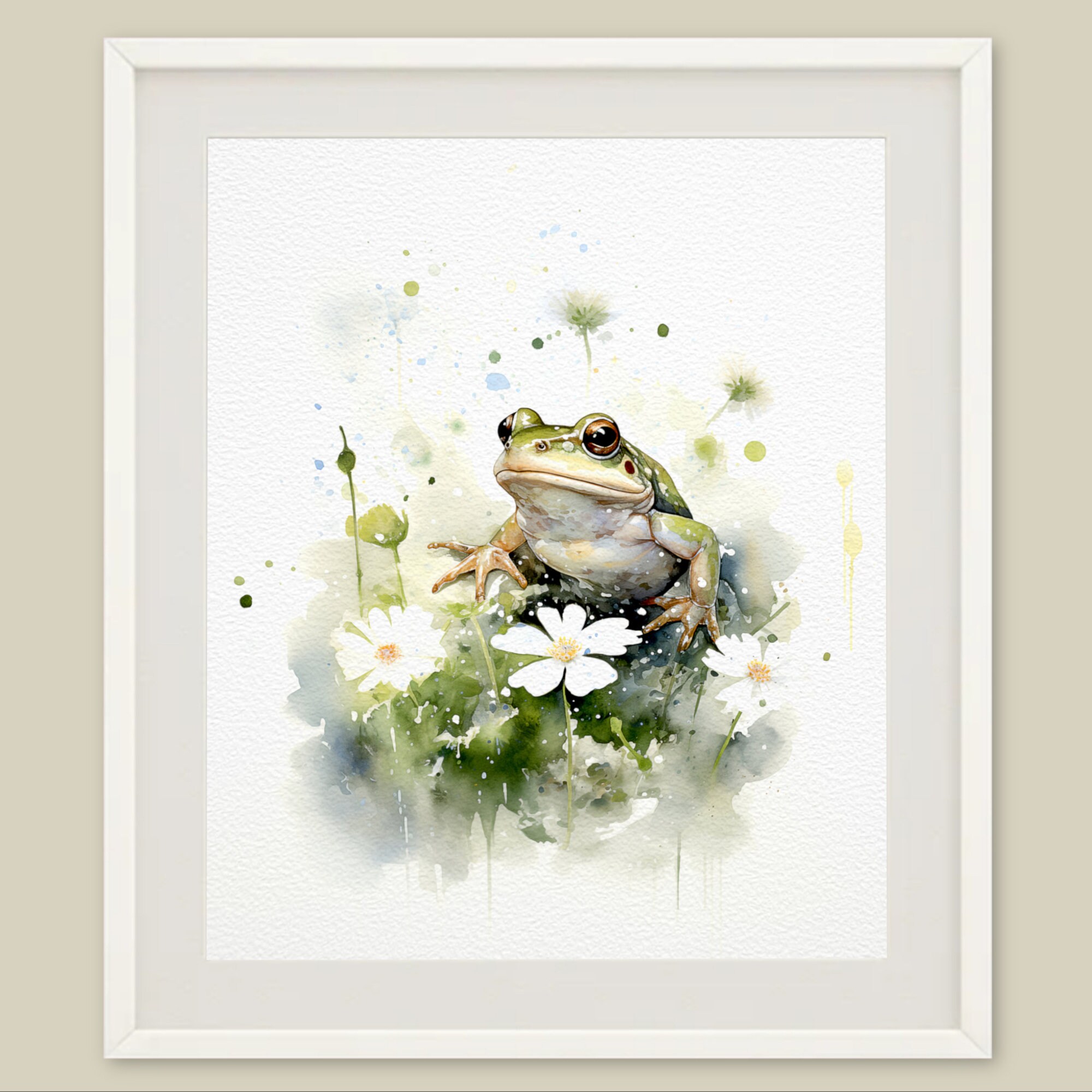 Tree Frog Painting Print From Original Watercolor Painting, white Lipped  Tree Frog, Kids Room Decor, Green Frog, Frog Wall Decal, Frog 