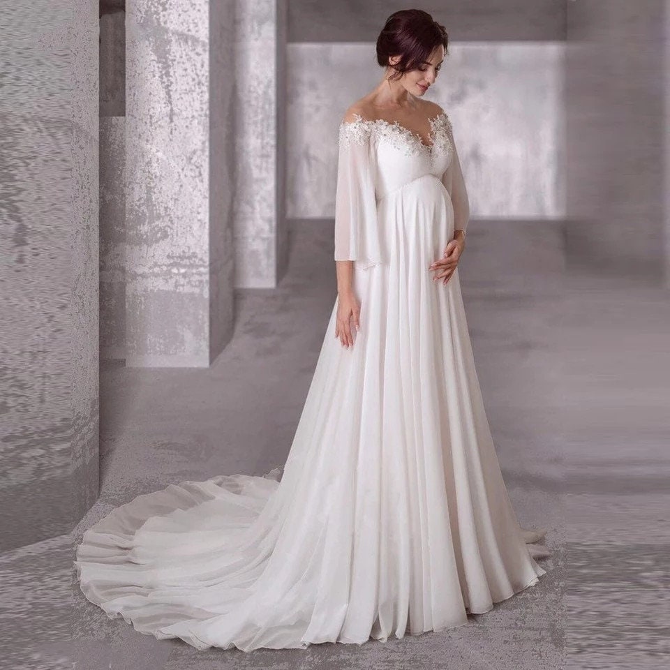 maternity wedding dress bride