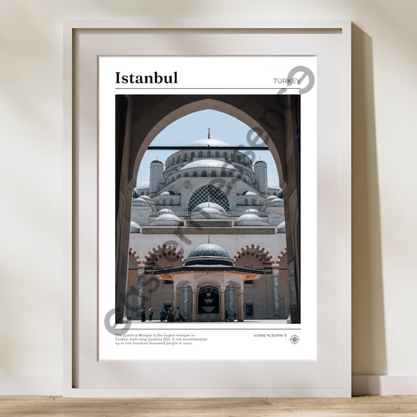 Istanbul Print, Camlica Mosque Print, Istanbul Poster, Istanbul Photo, Istanbul Wall Art, Turkey Print