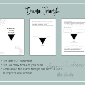 Drama Triangle - Therapy PDF Printable Worksheet