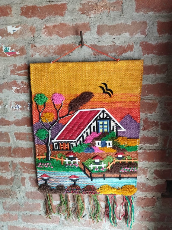 Restudent Natural Jute Wall Hanging Ghazipur Handloom Made Etsy
