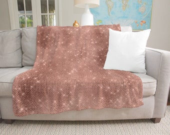 Rose Gold Minky Blanket, free shipping, Blanket, Throw Blanket, velveteen, soft, warm, pattern blanket, knit blanket,Gift for her,Home Decor