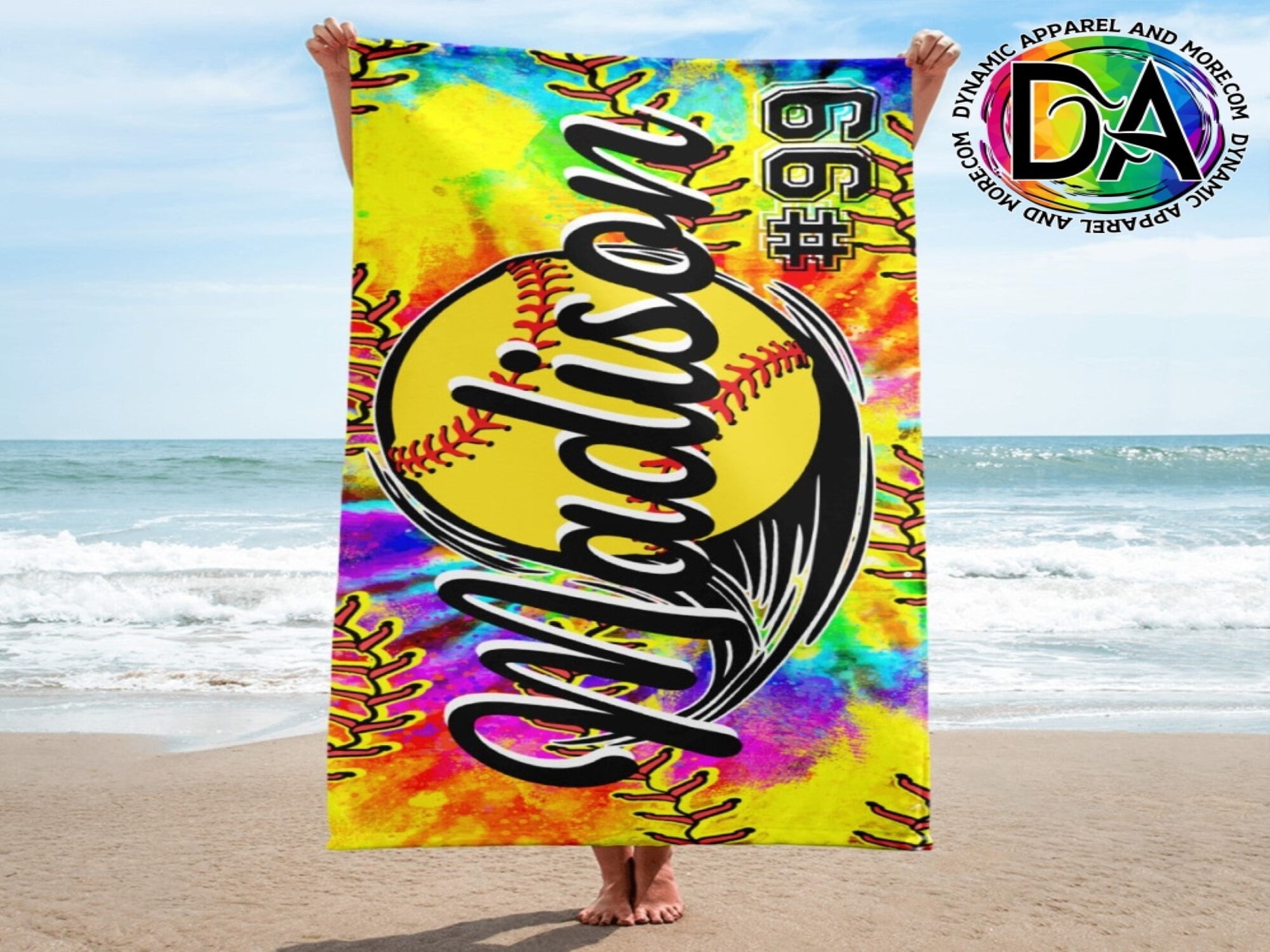 Personalized Softball Beach Towel Rally Towel Softball Gift Etsy