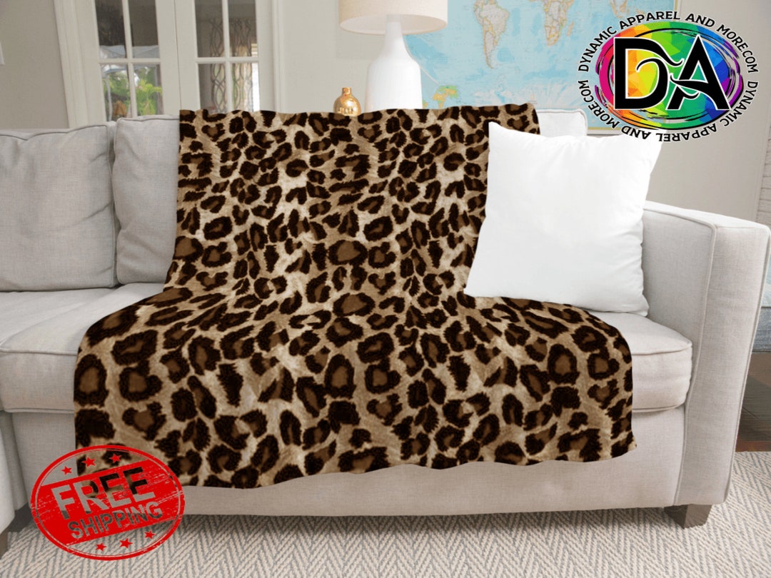Leopard Animal Print Minky Blanket, Free Shipping, Blanket, Throw